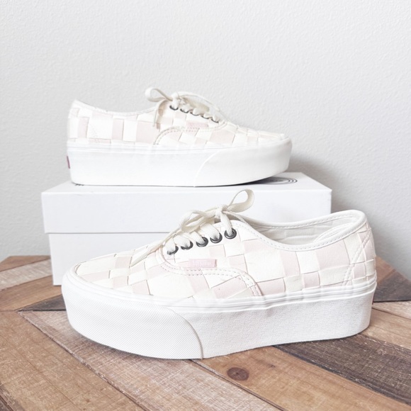 Vans Pink and White Woven Stackform Sneakers - Picture 3 of 10